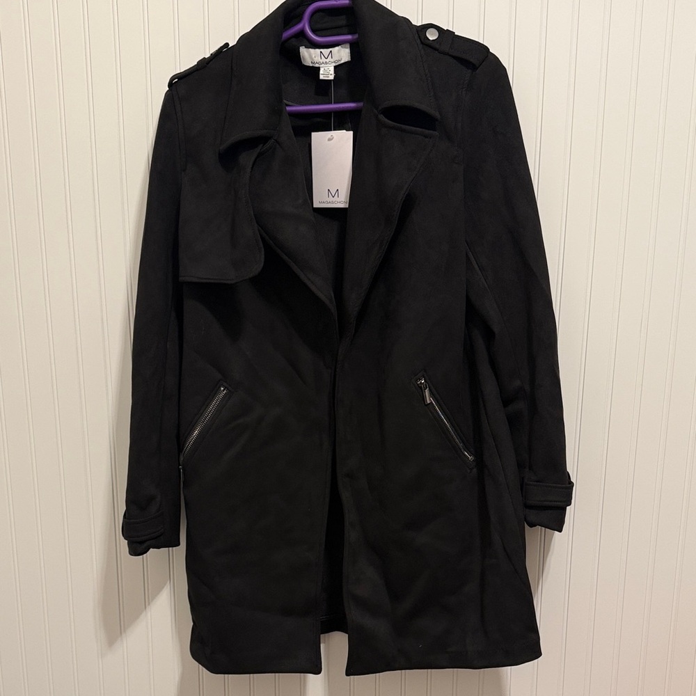 Magaschoni Black Suede Coat